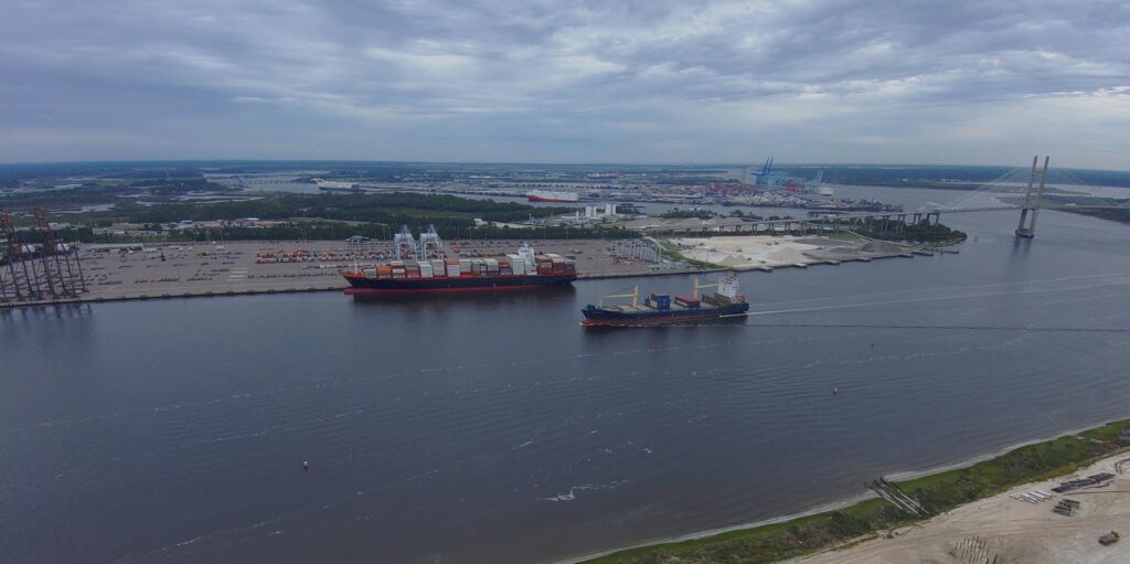 drone picture of harbor area from PD